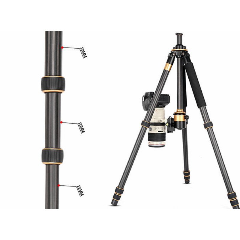 QZSD Q1000C Professional Heavy Duty Carbon Fiber Tripod 1.65m 15kg - 5